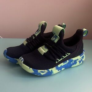 Boys Adidas Kids Black and Lime Sneakers